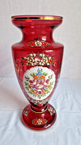 Böhmische rubinglas vase - böhmische,