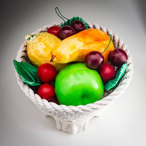 Italienischer keramik obstkorb - keramik,