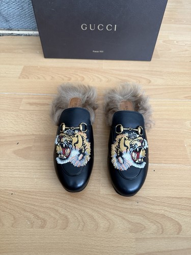 Gucci princetown schwarz leder - schwarz,
