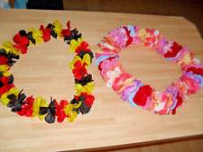 2 Hawaiiketten Blumenketten Hulaketten Hawaii Party Deko Girlanden