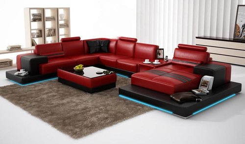 Ledersofa couch wohnlandschaft - couch,