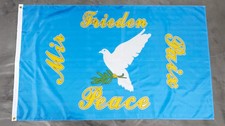 Fahne Flagge Friedenstaube grüner Zweig - Taube - Frieden - Peace - 90 x 150 cm
