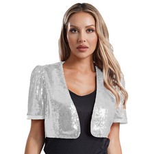 Damen bolero jacke pailletten - bolero,