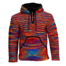 Baja Hoodie Regenbogen Kapuze Pullover Strickjacke Wolle Jacke Winter Unisex 