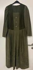 Dirndl Trachtenkleid - Olive Grün - Edelweiß Knöpfe