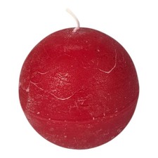 Kugelkerze rustic 8cm - 8cm, rot
