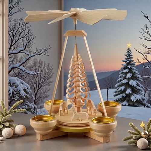 Teelichtpyramide rehe 24cm - rehe,