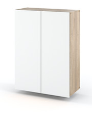 Badschrank Hängeschrank Sonoma Eiche Weiß Matt 60 cm Badsäule