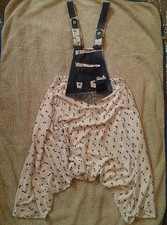 latzhose Haremshose Gr.38/40/42 Pumphose Pluderhose Jeans-trägerlatz schildkröte