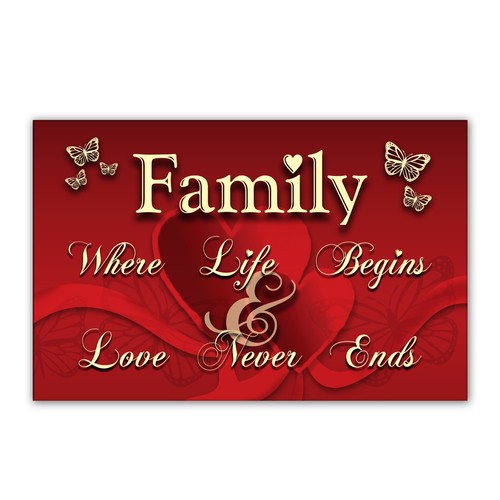 Familienzitat wandbild rot - familienzitat,