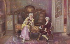 Künstler Postkarte - M. Schartner "Auf Flügeln des Gesangs" (63)