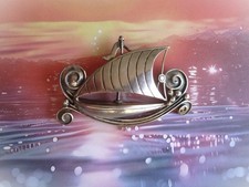 Brosche Silber Schiff Schmuck