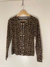 MALIPARMI Strickjacke Damen, Größe 36, Brauntöne mit Verzierungen, guter Zustand