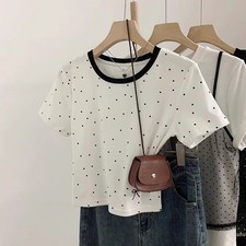 Kurzarm T-Shirt mit Tupfen