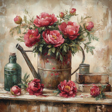 Wandbild Pfingstrosen