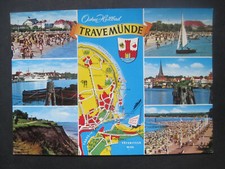 AK Ostsee Heilbad Travemünde mit Priwall Zonen-Grenze ungelaufen (GB 041)