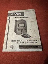 Bosch Handbuch Bedienungsanleitung Schließwinkel Drehzahlmesser 8S.