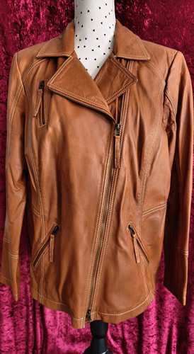 Bonita damen lederjacke - lederjacke, braun