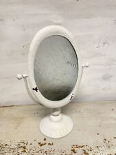  Tischspiegel Kosmetikspiegel Antik weiß Vintage