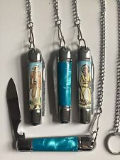 Kinder Taschenmesser versch. Farben und Motive/ Cowboy Indianer/ blau rot grün