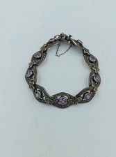 925 Silber Armband mit Amethyst und Markasiten Vintage Design