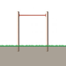 Einzelreck Modell ERR Holz-Turnreck mit Reckstange rot