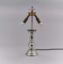 Originaler antiker versilberter Bronze Lampenfuß Lampe Leuchte sehr dekorativ