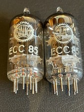 2 x ECC85 6AQ8 VALVO PHILIPS