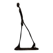 Gehender Mann Statue Skulptur von Giacometti Echt Bronze Replik Vintage