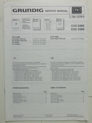 Grundig service manual - tv, cuc