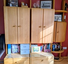 Schrankwand, Buche, Echtholz, gut  erhalten