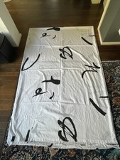 Christian Fischbacher Bettwäsche Weiß Sondergrösse mit Schwarzen Schriftzeichen