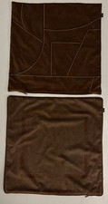 JOOP 2x Kissenhülle Braun 50x50 Kissenbezug Samtoptik Flauschig