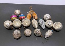 16 alte Weihnachtskugeln Lauscha Halbkugel Zapfen Laterne