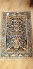 Handgeknüpfter Teppich Isfahan Seidenteppich 157x107cm