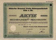 Hitdorfer Brauerei Friede 1928