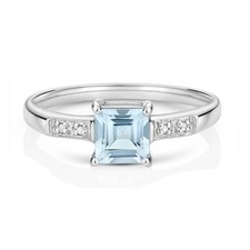 Aquamarin und Diamant Ring