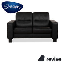 Stressless Wave Leder Zweisitzer Schwarz Sofa Couch manuelle Funktion