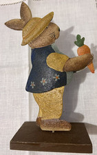 Hase Figur Blech Deko Geschenk Ostern Wackelfigur Hase mit Möhre