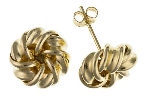 Gelbgold knoten ohrstecker - knoten,