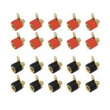 Bananenbuchse Lötfahne 4 mm vergoldet 20x 10 schwarz 10 rot Einbau Buchse Banana