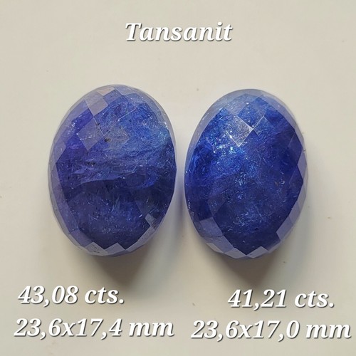 Tansanit natürlich blau oval - tansanit,