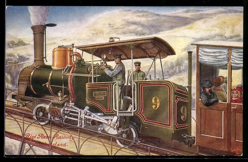 Lokomotive der rigi bergbahn - lokomotive, rigi-bergbahn