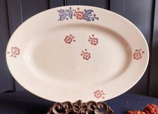 Longwy Tzigane  Servierteller 30er Shabby Style Landhaus Vorlegeplatte Brocante