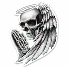 Aufkleber betender totenkopf - aufkleber,
