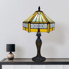 Gelbe Sechseck Tiffany Stil