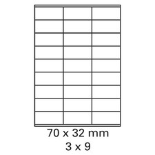 100 Bogen Etiketten weiß 70 x