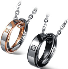 Partner Anhänger Halskette Freundschaftsketten BFF Kette für 2 Pärchen Anhänger 