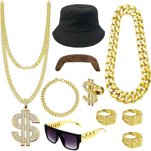 Hip hop kost - m, goldkette