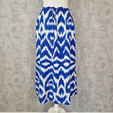 H&M Maxirock 36 S Blau Weiß Langer Rock Leinenrock Leinen Gummibund 